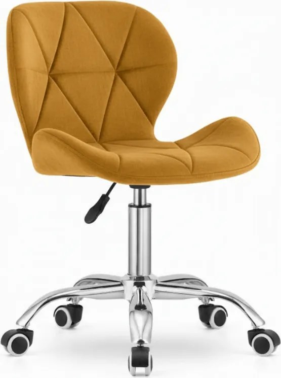 Horčicové kancelárske kreslo AVOLA VELVET