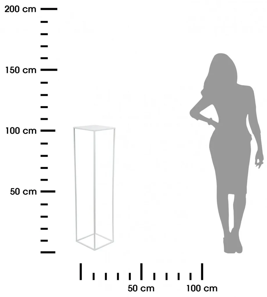 Květinový stojan Basy 100 cm bílý