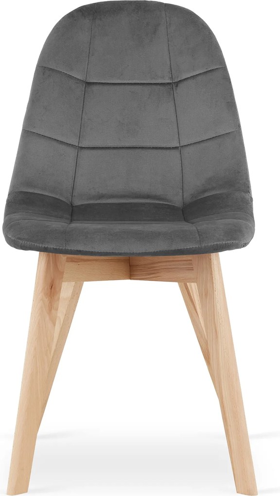 AKCIA Tmavosivá zamatová jedálenská stolička BORA II. akosť