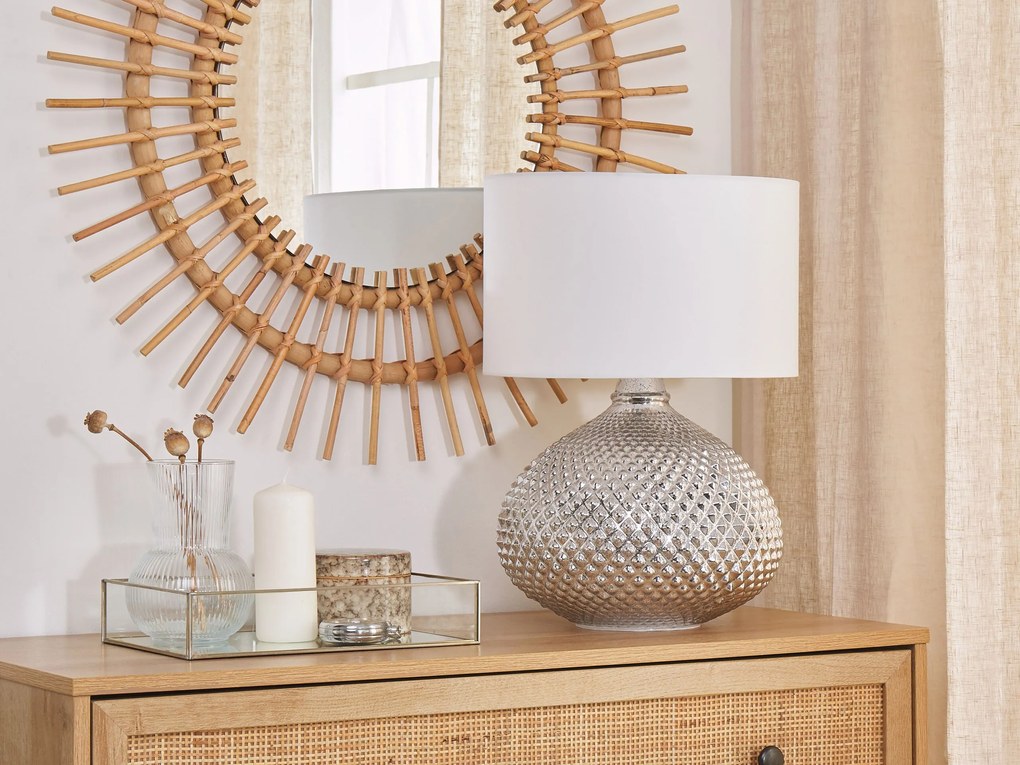 Strieborná stolná lampa MADON Beliani