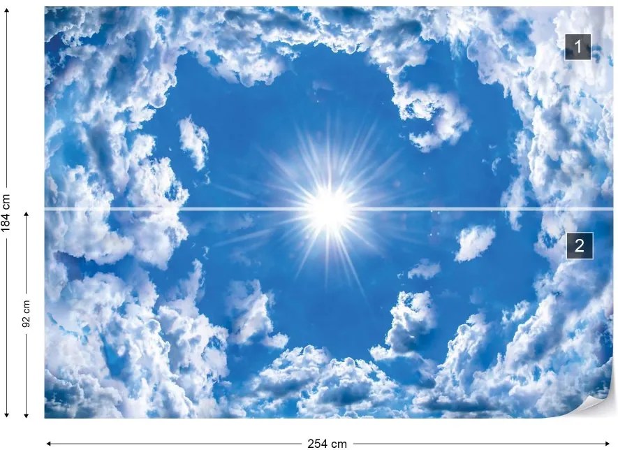 Fototapeta GLIX - Blue Sky White Clouds  + lepidlo ZADARMO Vliesová tapeta  - 254x184 cm