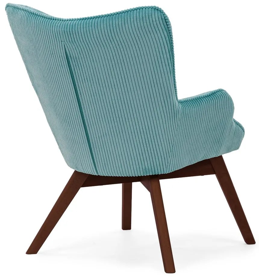 Tyrkysové menčestrové kreslo Niko – Ropez