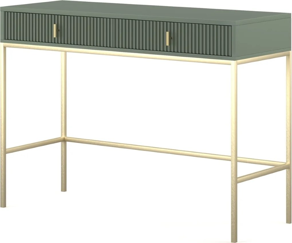 Toaletní stolek Maggiore 104 cm zelený/zlatý