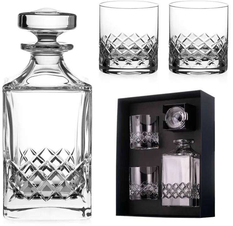 Diamante brúsený whisky set Grosvenor 1+2