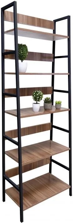 ModernHOME Regál s 5 policami, čierny, JM-N00806 BLACK