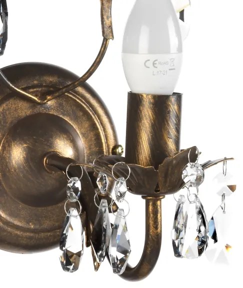 ONLI - Nástenné svietidlo TERESA 1xE14/6W/230V bronzová