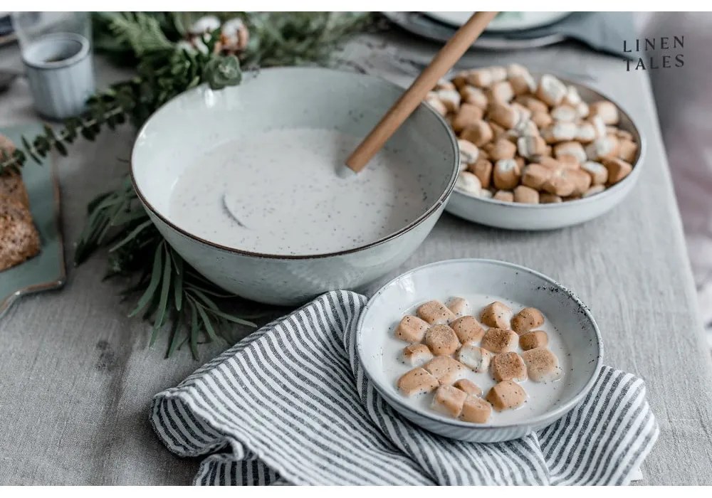 Ľanová utierka 45x65 cm Thin Black Stripes – Linen Tales