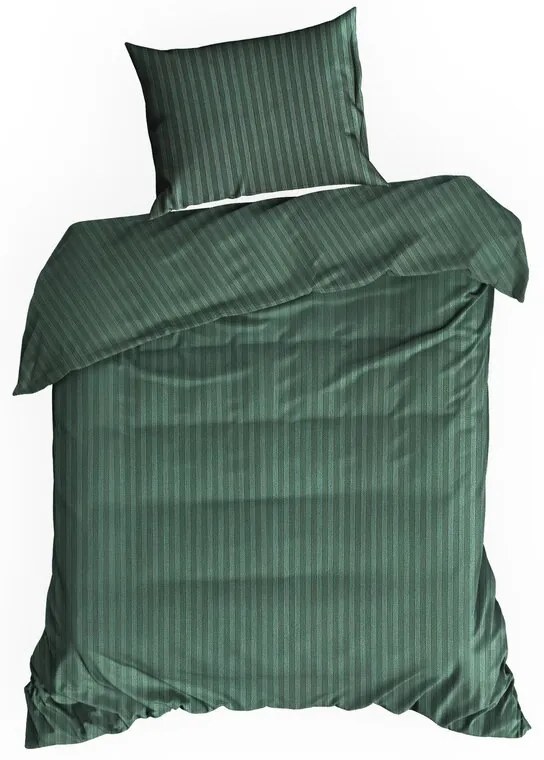 Dekorstudio Saténové posteľné obliečky VERA s jemnými prúžkami v zelenej farbe Rozmer posteľných obliečok: Šírka x Dĺžka: 220x200cm + 2 ks 70x80 cm