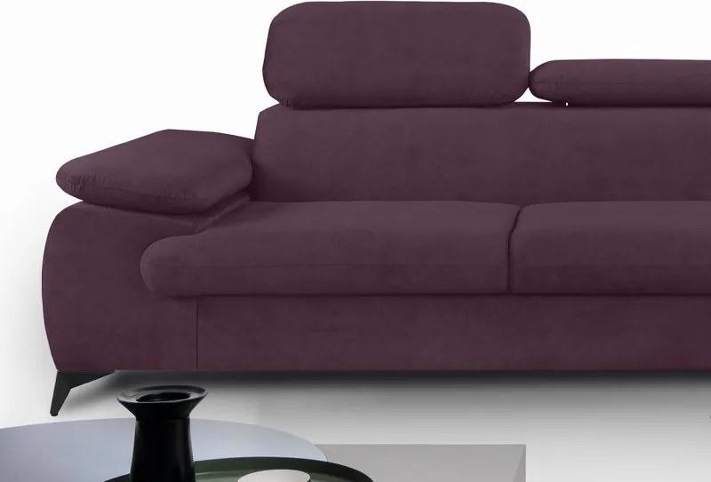Rohová sedacia súprava Scala, hroznová ružovo-fialová látka, pravý roh