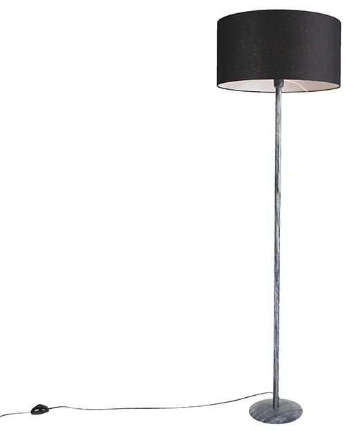 Stojaca lampa sivá s čiernym tienidlom 50 cm - Simplo