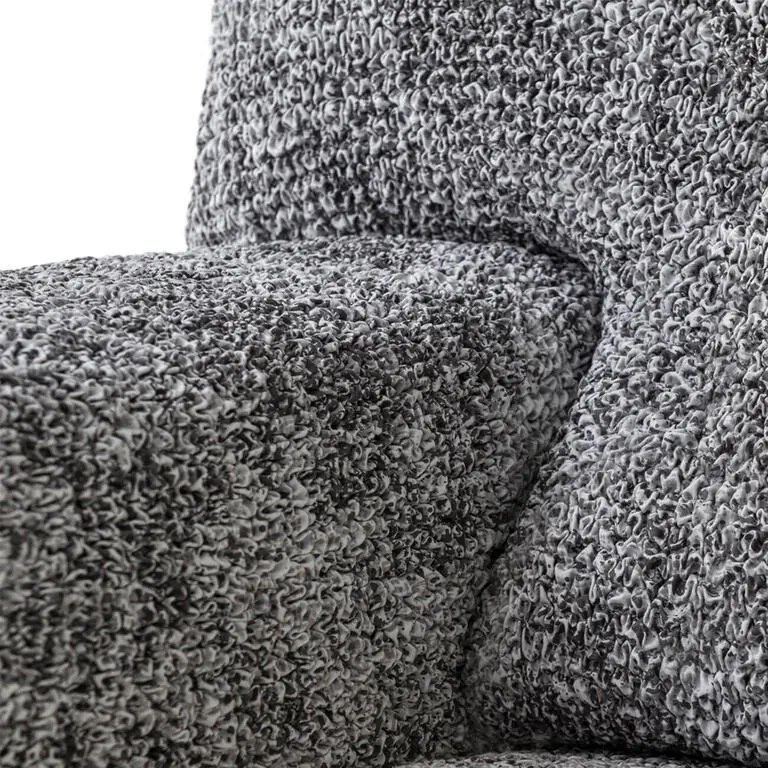 Bielastické poťahy MARMO šedé sedačka s otomanom vľavo (š. 170 - 300 cm)