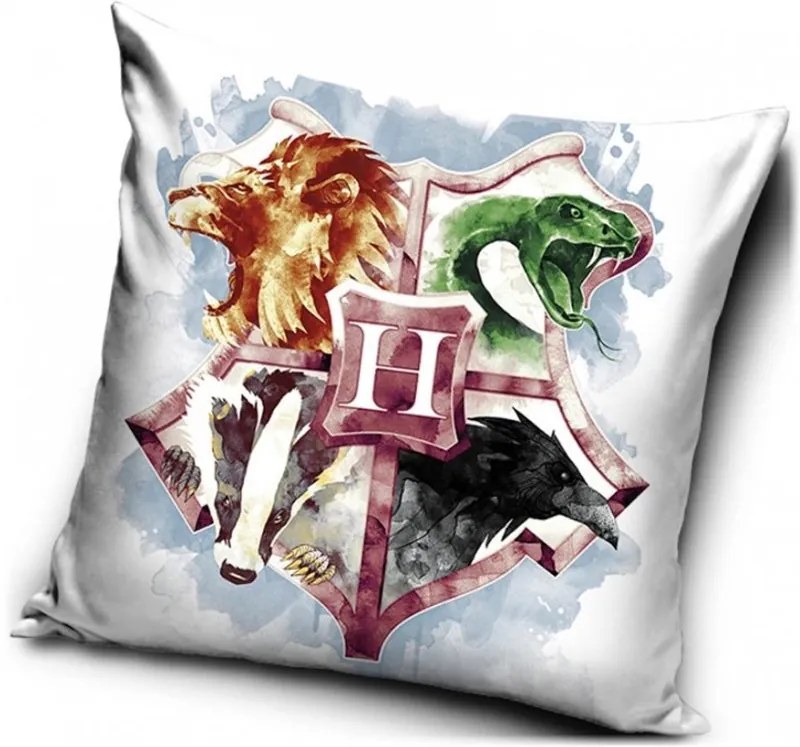 Vankúš Harry Potter - erb školy čarodejníckej na Rokforte - 40 x 40 cm