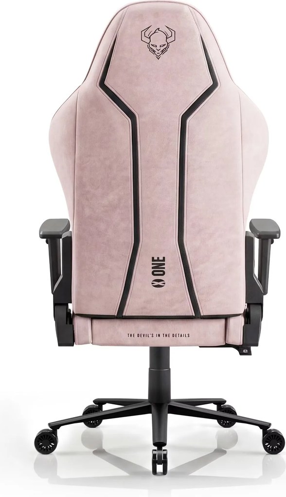 Herné kreslo z látkovým poťahom Normal Size, čierno-ružovej farbe: Diablo X-One 2.0 Akira Pink