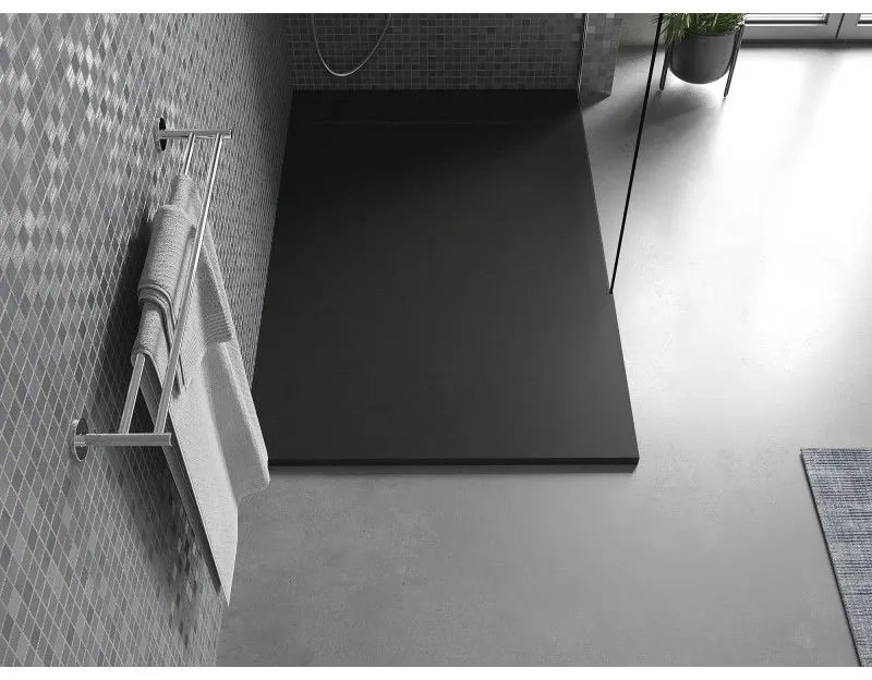 Mexen Otto, SMC obdĺžniková sprchová vanička 130 x 80 cm, čierna, 4N708013