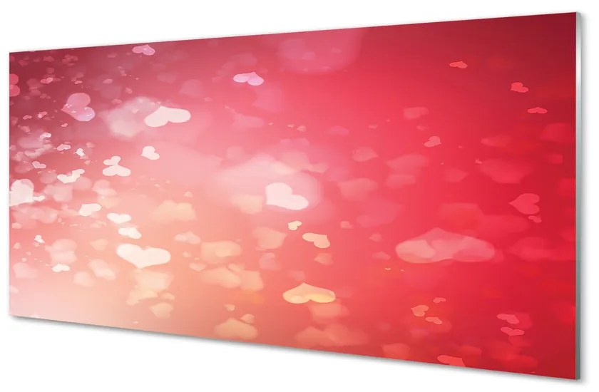 Nástenný panel  Červené srdce pozadia 125x50 cm