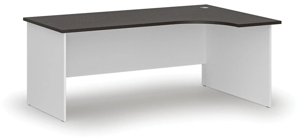 Kancelársky rohový pracovný stôl PRIMO WHITE, 1800 x 1200 mm, pravý, biela/wenge