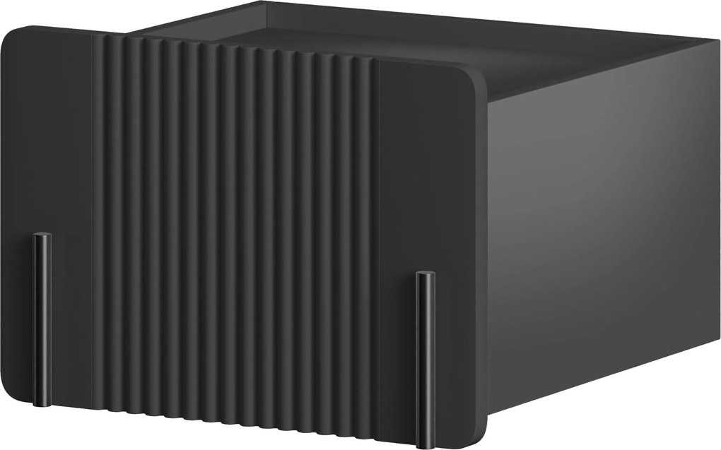 Nočný stolík na stenu Malmi 45 cm - čierny mat / čierna