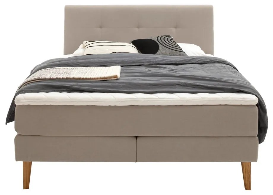 Béžová boxspring posteľ 160x200 cm Stockholm – Meise Möbel