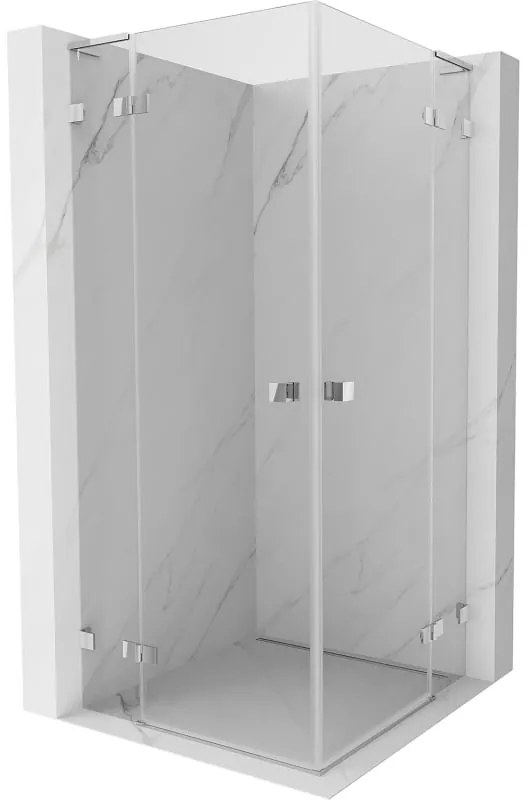Mexen Lunar, L Duo výklopný sprchový kút 115 x 115 cm, 8mm číre sklo, chrómový profil, 834L-115L-115P-01-00