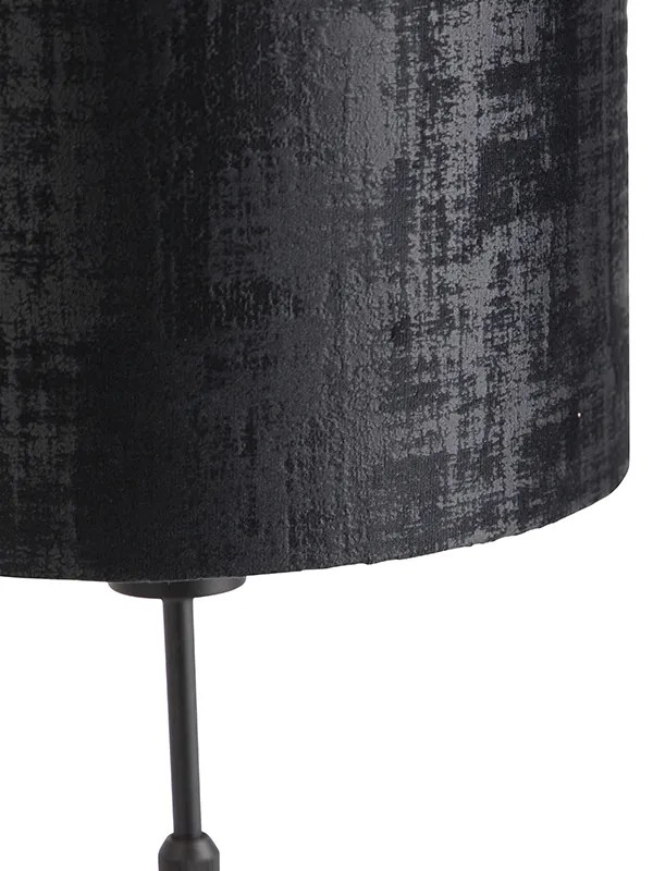 Stolná lampa čierna s tienidlom z čierneho zamatu 25 cm nastaviteľná - Parte