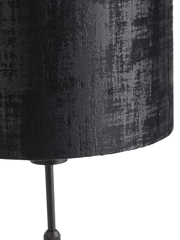 Stolová lampa čierne velúrové tienidlo čierne 25 cm nastaviteľné - Parte