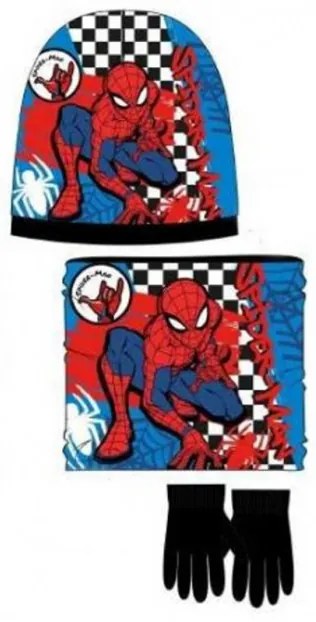 Sun City - Chlapčenský zimný set čiapky, nákrčník, rukavice Spiderman Marvel - čierny 54