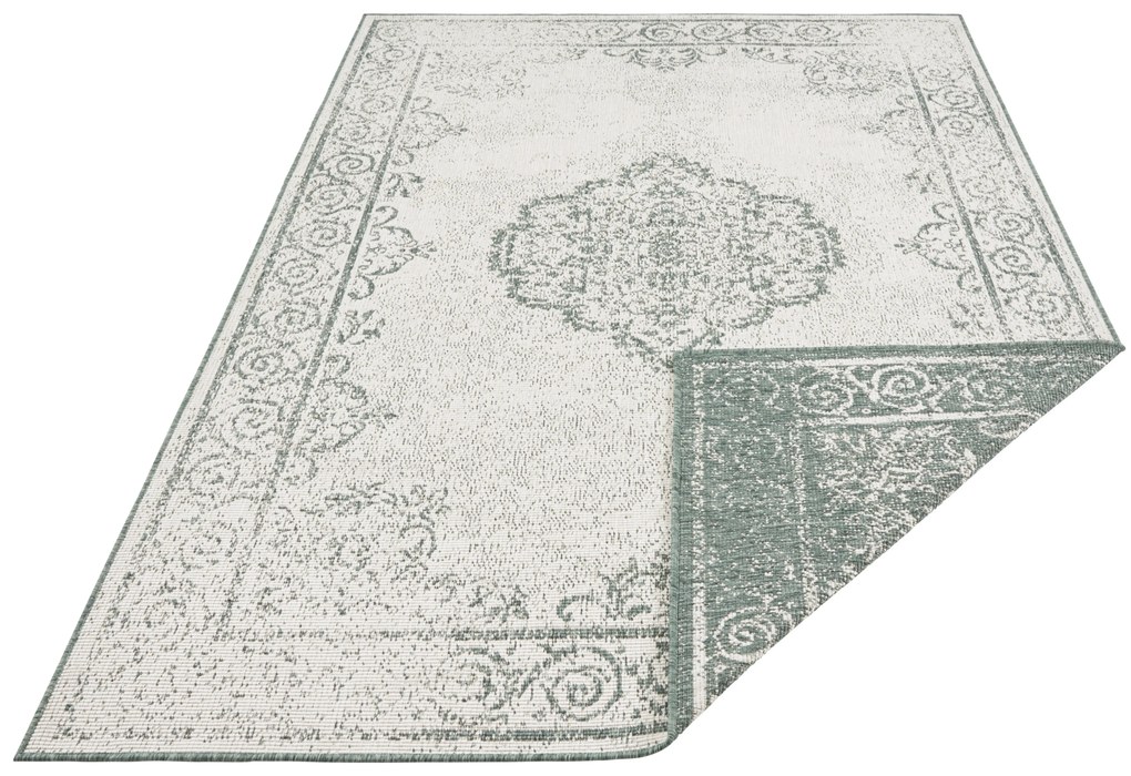 Hanse Home, Kusový koberec Twin Supreme 103869 Green / Cream – na von aj na doma, 120x170, zelená, chodba / predsieň