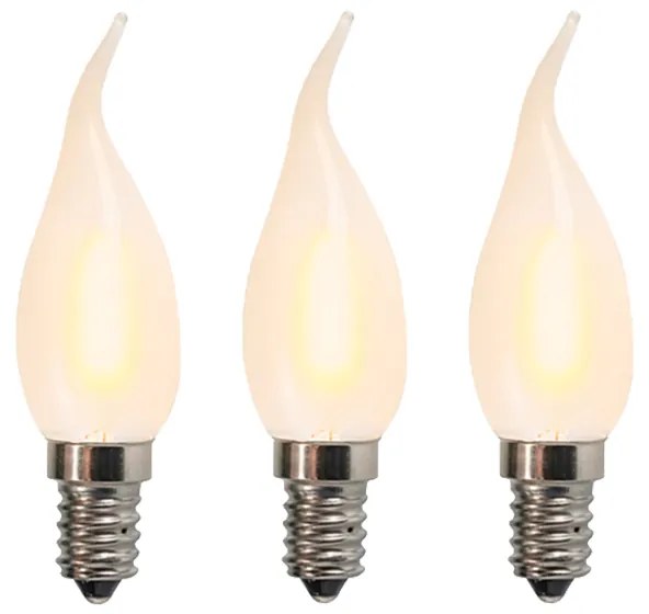 Sada 3 matných LED žiaroviek E14 BXS35 1W 2200K