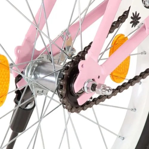vidaXL Detský bicykel s predným nosičom 18 palcový ružový a čierny-
