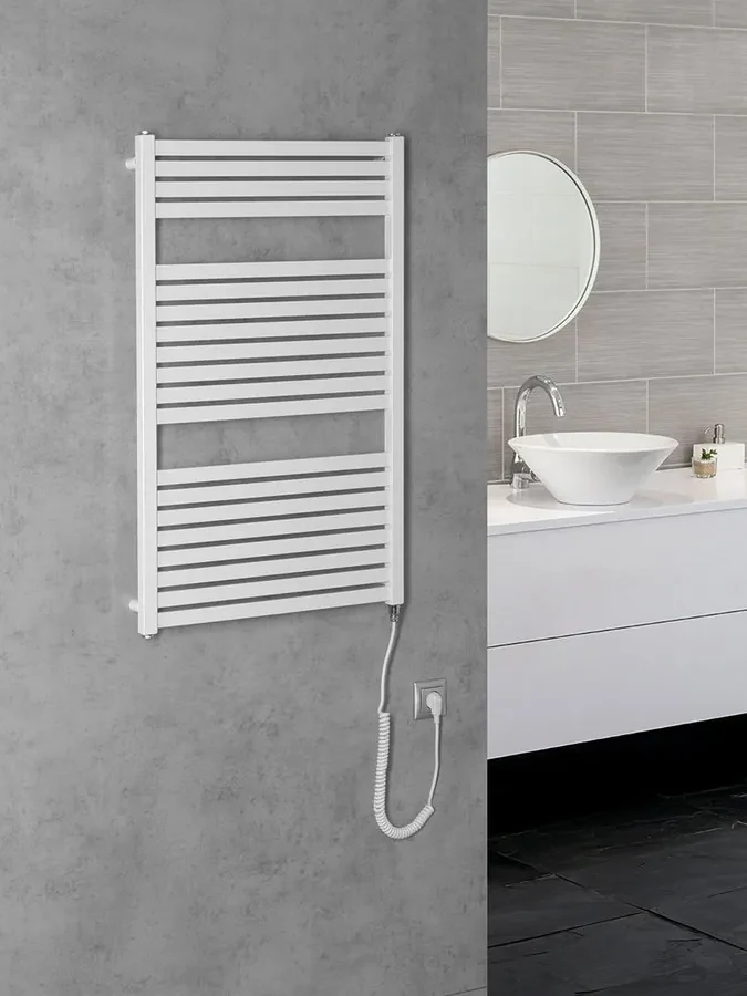 Aqualine Aqualine, TONDI-E elektrické vykurovacie teleso, rovné, 600x970 mm, 400W, biela, DE460T
