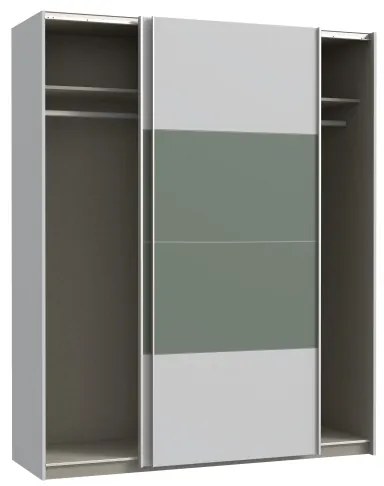 Šatníková skriňa KARO 170x210 cm sivá/zelená