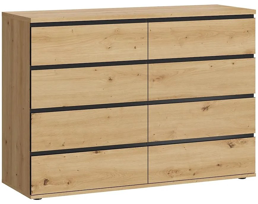 Komoda Naxos 8s dub artisan/dub artisan čierna mat