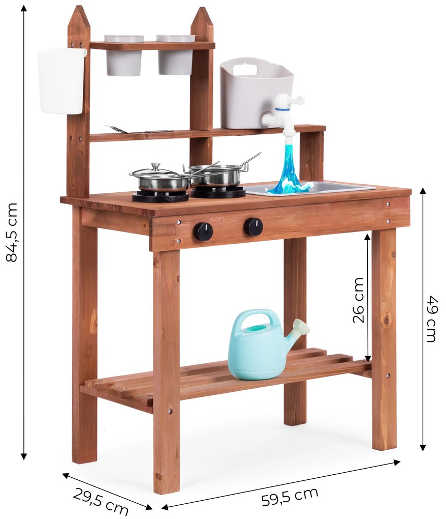 Detská blátna kuchynka z jedľového dreva ECOTOYS