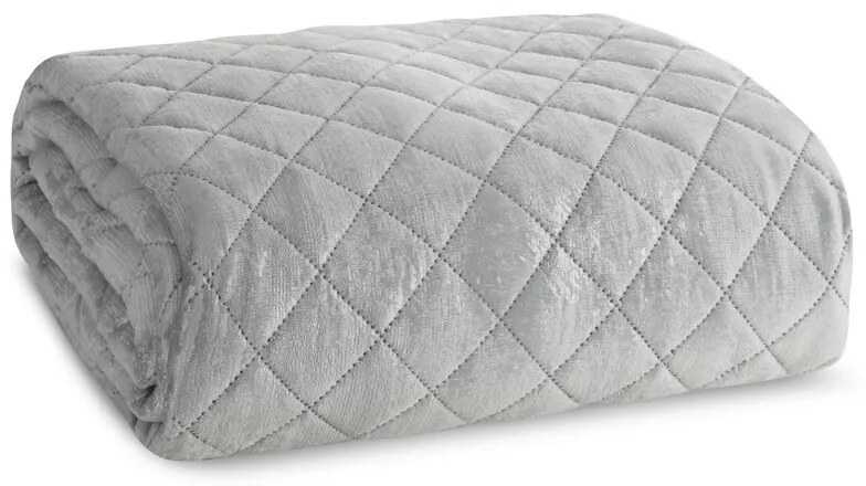 Dekorstudio Zamatový prehoz na posteľ BLINK 3 v striebornej farbe Rozmer prehozu (šírka x dĺžka): 170x210cm
