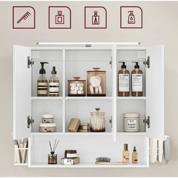 Zrkadlová kúpeľňová skrinka SKY biela