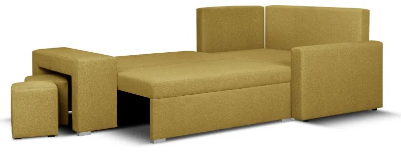 Rozkládací rohová sedací souprava MODO2 + 2 Taburety Šedá