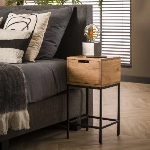 Nočný stolík 21-08 Flat Drevo Acacia - Komfort-nábytok