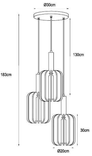Lucide 45492/13/36 - Luster na lanku RAFAL 3xE27/40W/230V čierna/šedá