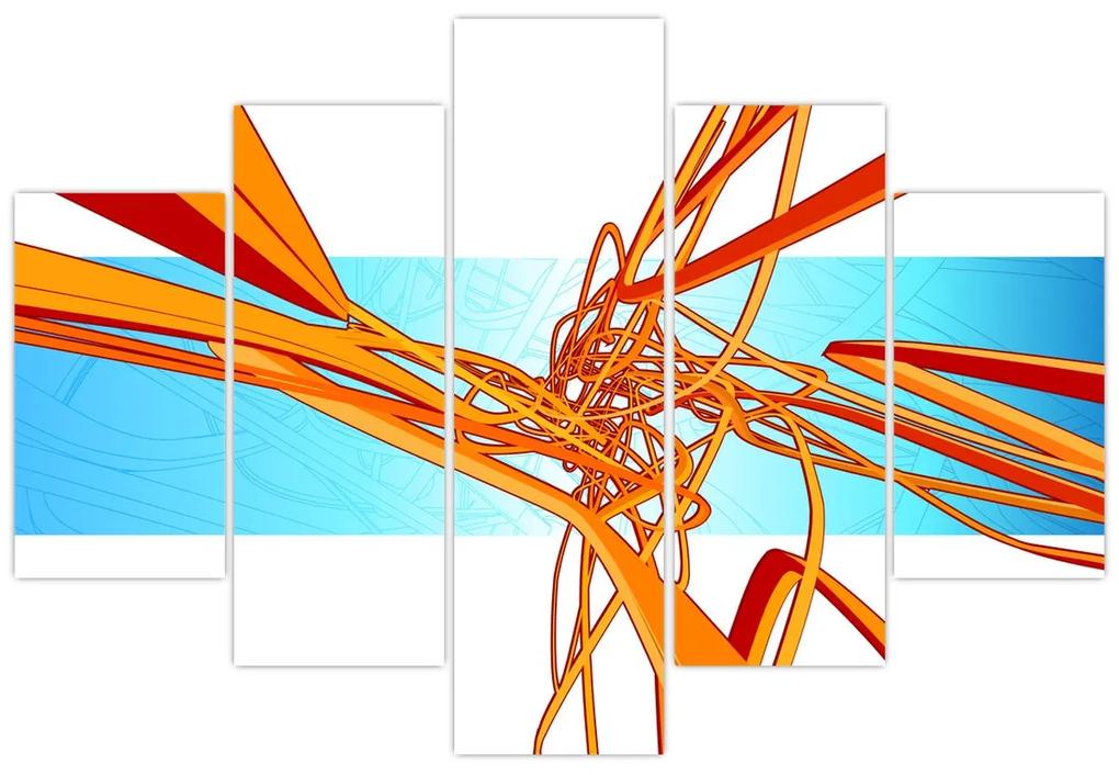 Obraz - Prepletené čiary, abstrakcie (150x105 cm)