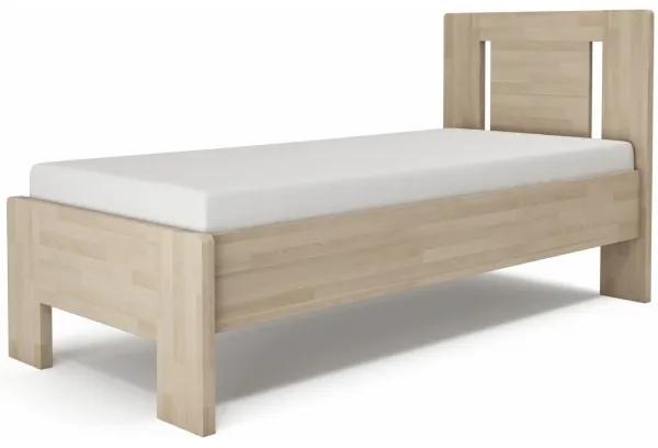 TEXPOL Jednolôžková posteľ LÍVIA - vertikálne čelo - 200 x 90 cm, Materiál: BUK morenie jelša