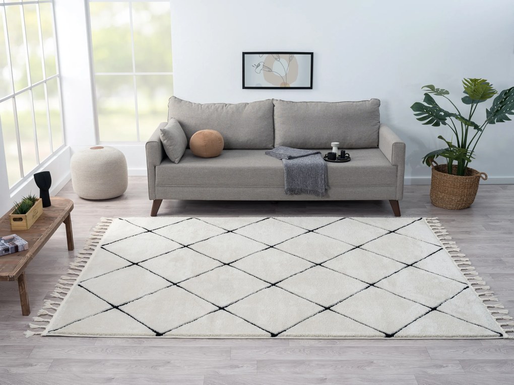 Kusový koberec Moroccan Vision weiß, 160x230, čiernobiela, obývacia izba, My Flair