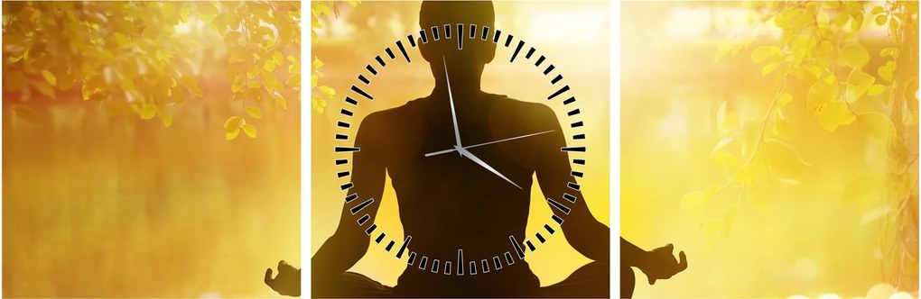 Obraz - Meditácia (s hodinami) (90x30 cm)