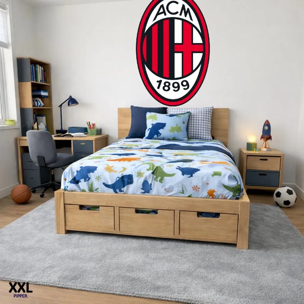 Textilná nálepka na stenu - logo "AC Miláno" Veľkosť: 100 cm