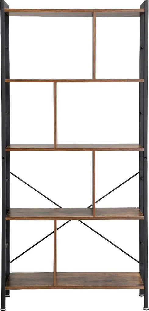 Knižnica VASAGLE Boke hnedá/čierna