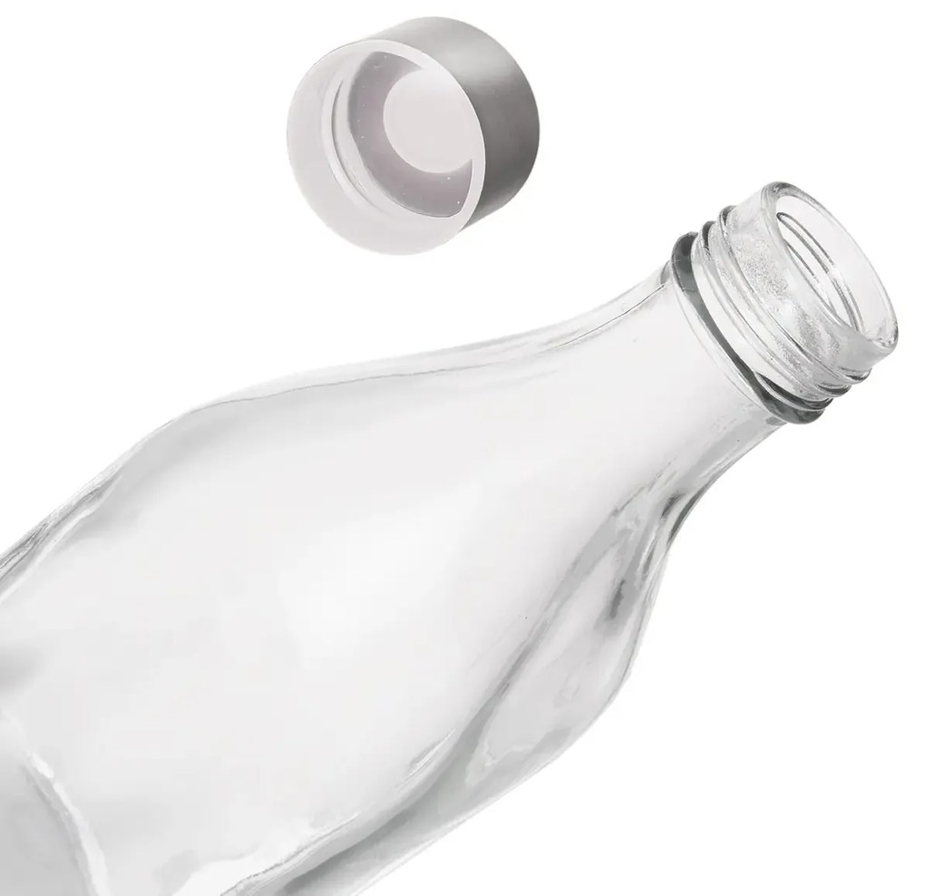 Sklenená hranatá fľaša na mlieko / olej / aviváž so skrutkovacím uzáverom, 1l DORA