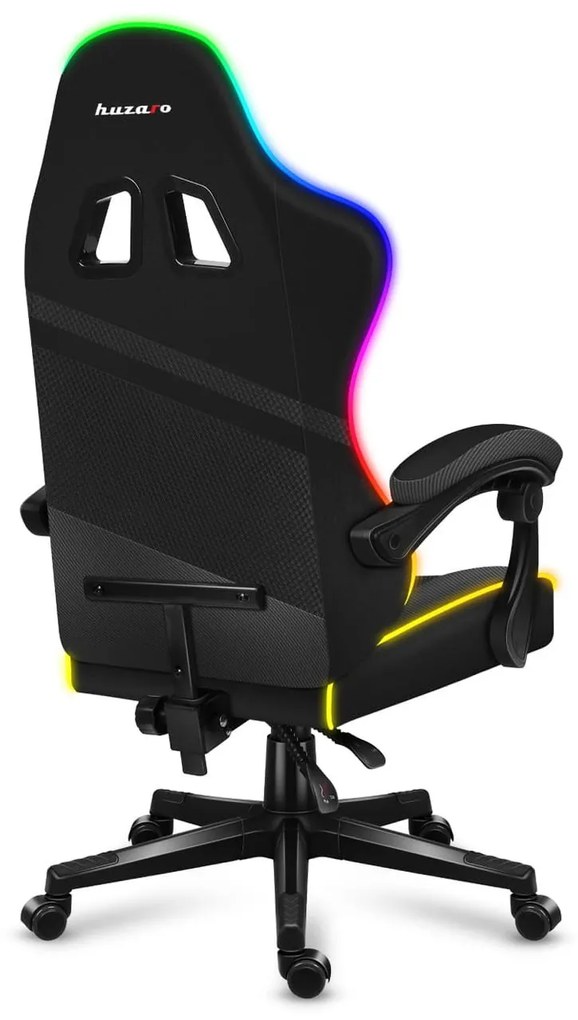 Herné kreslo Fusion 4.4 (čierna + viacfarebná) (s LED osvetlením). Akcia -20%. Vlastná spoľahlivá doprava až k Vám domov. 1087472
