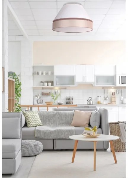 Duolla - Stropné svietidlo AVIGNON 1xE27/15W/230V pr. 50 cm biela/béžová