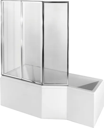 Besco Akrylátová atypická vaňa s vaňovou zástenou INTEGRA VK 3 150x75 (170x75) BESCO-Rozmery: 170x75, BESCO-Farba: Biela, BESCO-Orientácia: Pravá