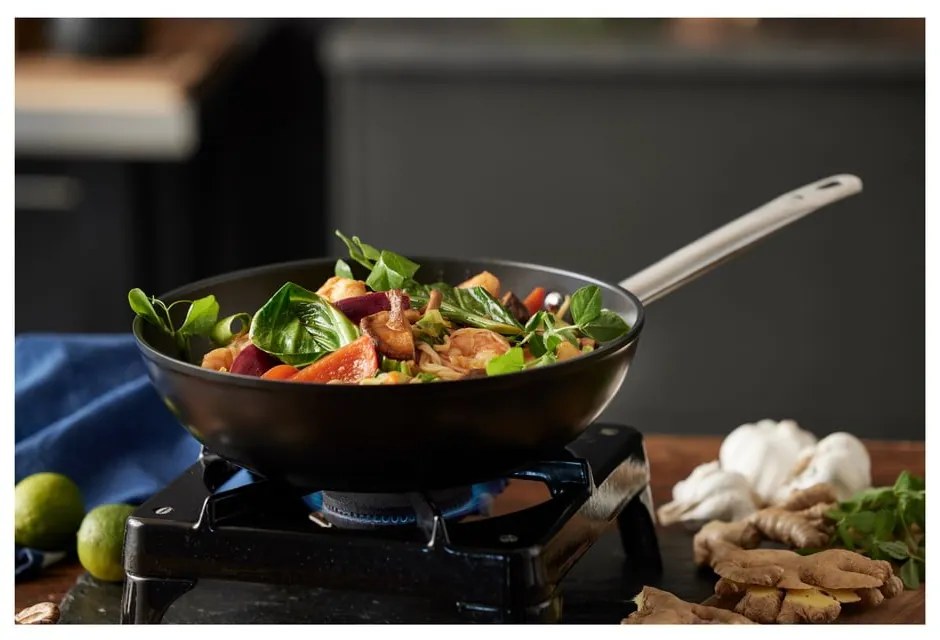 Wok hliníková panvica s nepriľnavým povrchom ø 28 cm – Holm