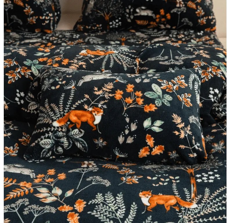 Mikroplyšové obliečky THE FOX AND THE HARE tmavo zelené Rozmer obliečok: 2 ks 70 x 90 cm | 200 x 220 cm